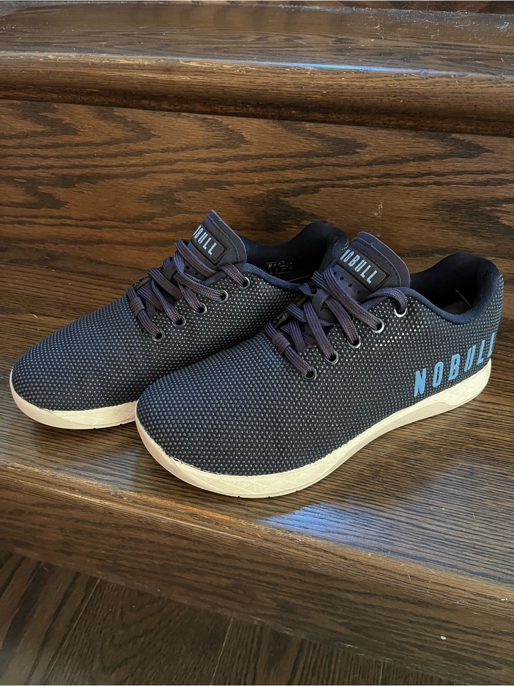 NOBULL Blue Knit Sneakers with Light Blue Logo